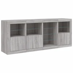 Komoda s LED svjetlima boja sivog hrasta 164 x 37 x 67 cm