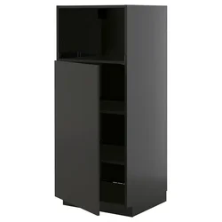 METOD Visoki element za ugradne uređaje, Crnosiva/Nickebo boja antracita, mat, 60x60x140 cm