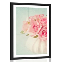 Plakat s paspartujem vrtnice v vazi - 30x45 no frame