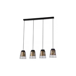 Fresno Pendant Black 4X60W E27 Colorless Lampshade