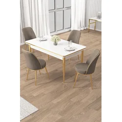Hanah Home Trpezarijski set, 5 komada, Bež