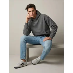 Sinsay - Slim fit farmerke s efektom pranja - plava