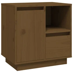 Vidaxl Nočna omarica medeno rjava 50x34x50 cm trdna borovina
