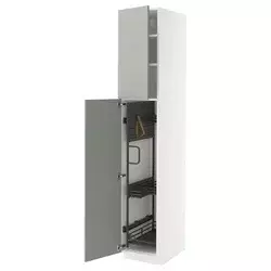 METOD Visoki element-ostava, bela/Havstorp svetlosiva, 40x60x220 cm