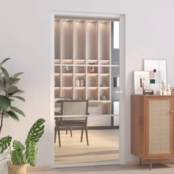 Unutarnja vrata 102,5x201,5 cm bijela od ESG stakla i aluminija
