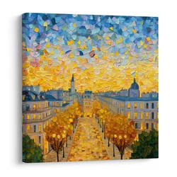 Slika svetleče nebo nad mestom - 40x40