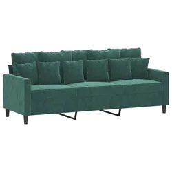 Vidaxl Kavč trosed temno zelen 180 cm žamet