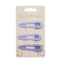 Lillo&Pippo šnalice za kosu 3/1 basic ljubičaste