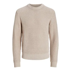JACK & JONES Muški džemper 12266406, Bež