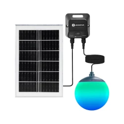 Aigostar-LED RGBW solarni luster MESH 20W/3,7V 4000 mAh 2700K-6500K IP65 prečnik 15 cm
