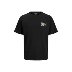JACK & JONES Majica JJLEGEND rumena / črna / bela