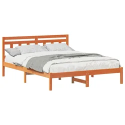 Vidaxl Konstrukcija postelje Rjava 140 x 200 cm Masivno borovo les
