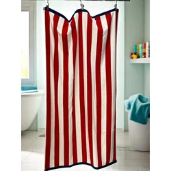 Plažni peškir „Red Stripes“ – 174x102 cm | 100% Pamuk ( VLK000680-redstripes )
