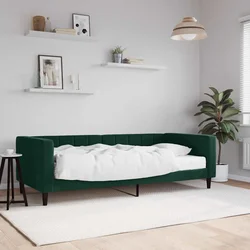 Dnevni krevet s madracem tamnozeleni 90 x 200 cm baršunasti