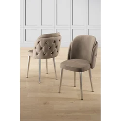 HANAH HOME Set stolica (4 komada) Axle Cappuccino Chrome