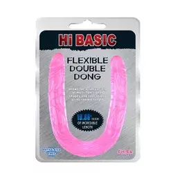 Dildo Jelly Flexible Double Dong, 51cm, Roze