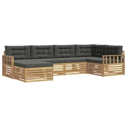 Set vanjskih sofa s jastukom 6 pcs Bijela i antracit Poliester