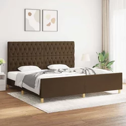 Okvir za krevet s uzglavljem tamnosmeđi 200x200 cm od tkanine