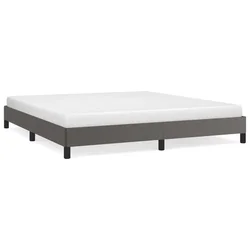 Vidaxl Posteljni okvir siv 160x200 cm umetno usnje