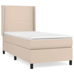 Vidaxl Box spring postelja z vzmetnico kapučino 100x200cm umetno usnje