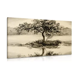 Slika orientalna češnja v sephia izvedbi - 90x60