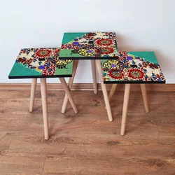 Hanah Home Set klub stočića 3Shp135, 3 komada, Siva