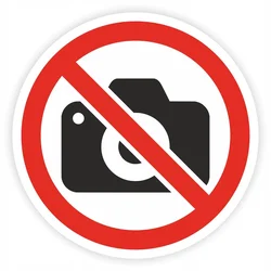 Informativna nalepka - FOTOGRAFIRANJE PREPOVEDANO 20 cm