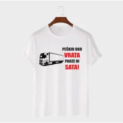 MAFIMI Muška majica Peškir oko vrata pauze ni sata, Bela