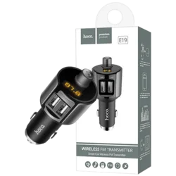 hoco. FM modulator, BT handsfree, 12 V/24 V, 2 x USB 2,4 A - E19 Smart, BT, FM, Charger