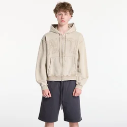 Mikina Patta Loopback Logo Zip Hooded Sweater UNISEX Irish Cream L