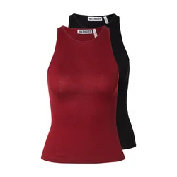 WEEKDAY Top Steffi  bordo / črna