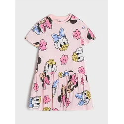 Sinsay - Pamučna haljina sa spuštenim strukom i kratkim rukavima Minnie Mouse - pastelno roze