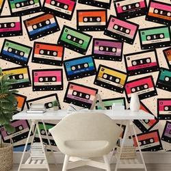 Samolepilna tapeta retro barvne kasete - 196x270