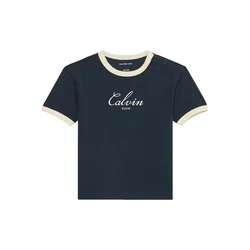 Calvin Klein Jeans Majica nočno modra/off-bela