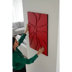 Wallity Dekorativna uramljena slika, 45x68cm, Crveni