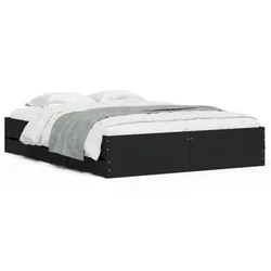 Okvir za krevet s ladicama crni 140x190 cm konstruirano drvo