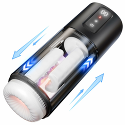 SuperLove Sci-Fi Rubbing & Heating & Vibrating Masturbator Black