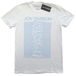 Joy Division Unknown Pleasures Blue on White White XL Majica
