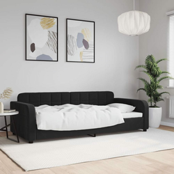Dnevni krevet crni 90 x 190 cm baršunasti
