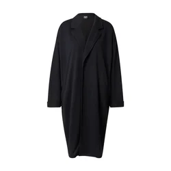 Womens modal terry oversized coat black