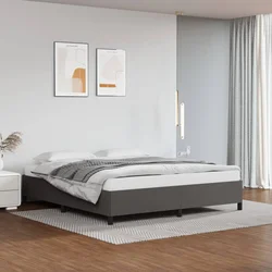 vidaXL Posteljni okvir siv 160x200 cm umetno usnje