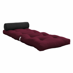 Vinsko rdeča futonska vzmetnica 70x200 cm Wrap Bordeaux/Dark Grey – Karup Design