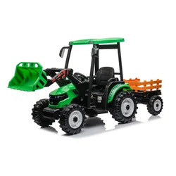 Traktor Sa Prikolicom i Utovarivačem Zeleni Premium Oprema 24V7A