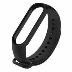 Silikonska narukvica za Xiaomi Mi Smart Band 5/6: crna - Crna - Xiaomi Mi Smart Band 5 - Zamjenski remeni za pametne satove/narukvice - Hurtel