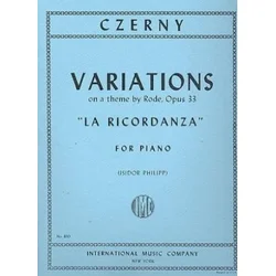 CZERNY:VARIATIONS ON A THEME BY RODE OP.33 PIANO