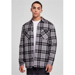 Padded plaid shirt jacket black/white
