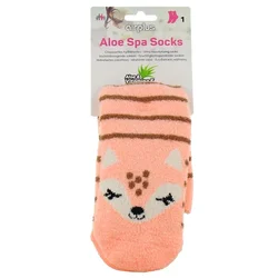 Socks AirPlus Aloe Spa - Moisturizing Socks - Salmon/Brown - Deer Pattern - One Size