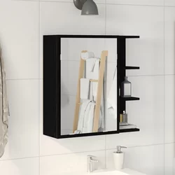 Kupaonski ormar s ogledalom Crni hrast 62,5 x 20,5 x 64 cm
