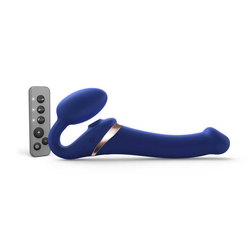 Strap-on-me M - zračni vibrator brez naramnic - srednji (modri)