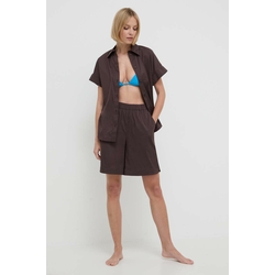 Srajca za na plažo Max Mara Beachwear ženska, rjava barva, 2416111019600